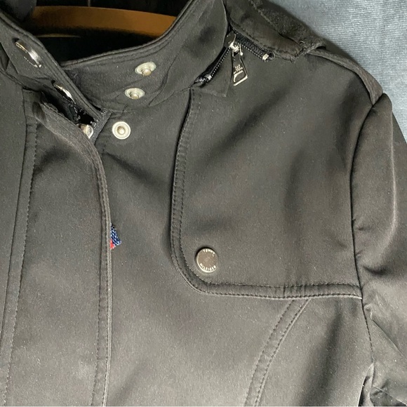 Tommy Hilfiger Hooded Black Coat Jacket Sz S Full Zip Outdoors Dark Acadamia - Picture 5 of 10